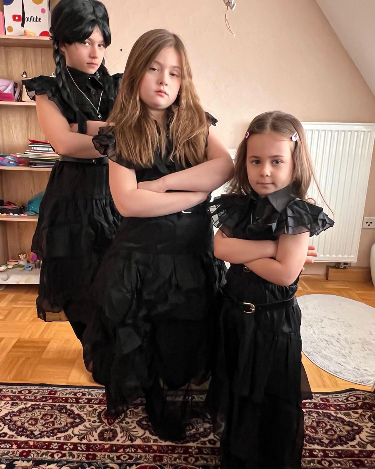 NuGeriAZ Wednesday Costume Kids Wednesday Costume Girl Wednesday Dress Wednesday Costume Halloween Christmas Carnival Black Friday