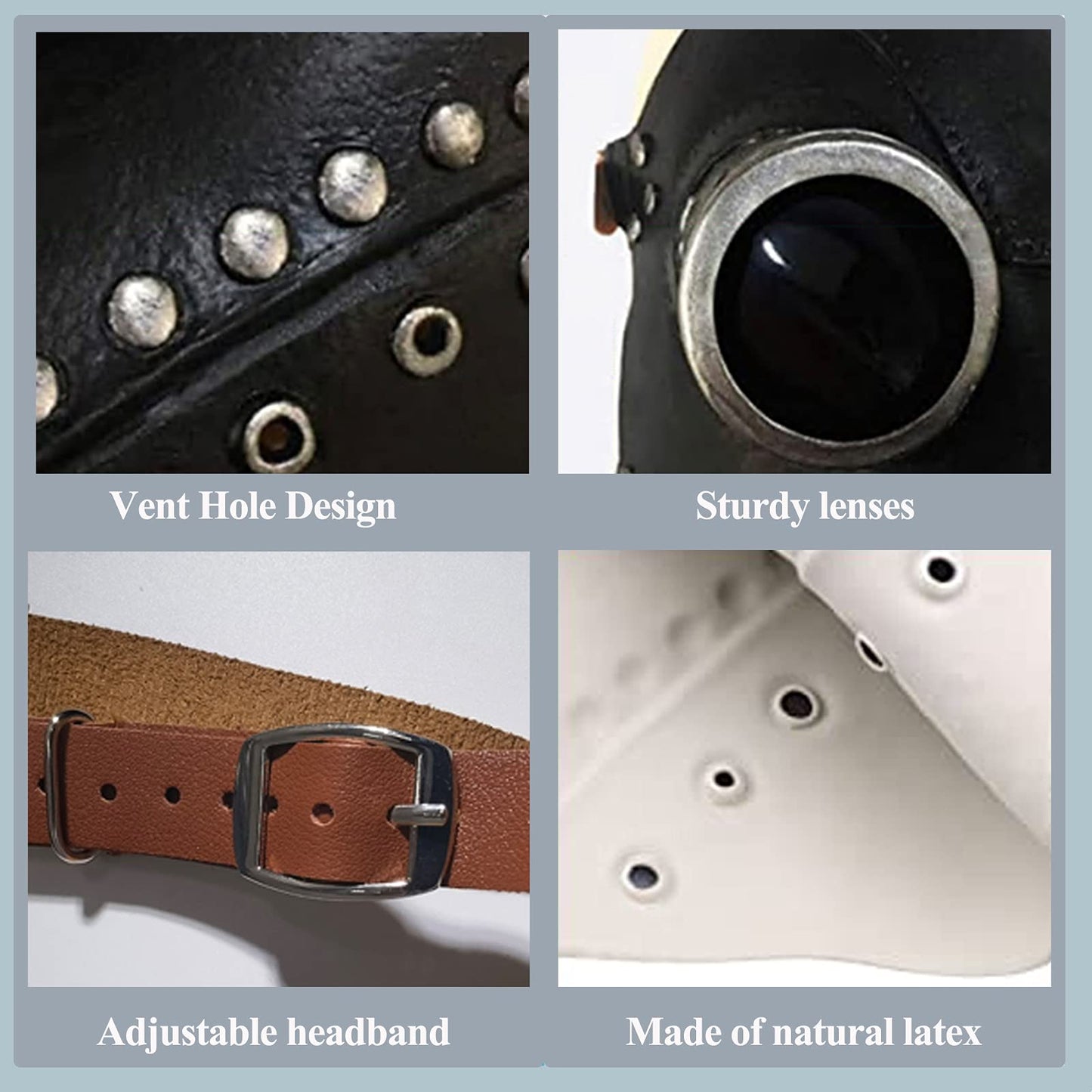 Disfraz MáScara de Pico Halloween,Falsa Piel Plaga Doctor MáScara,MéDico de Peste Pico de PáJaro de Nariz Larga,Accesorios de Disfraces Steampunk para Carnaval de Fiesta para Adultos