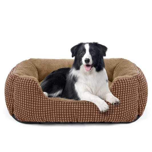 Cama Perro, Cama Perros Medianos Lavable Esponjoso, Camas Perros Antideslizante Ansiolítico, 63x53x20cm