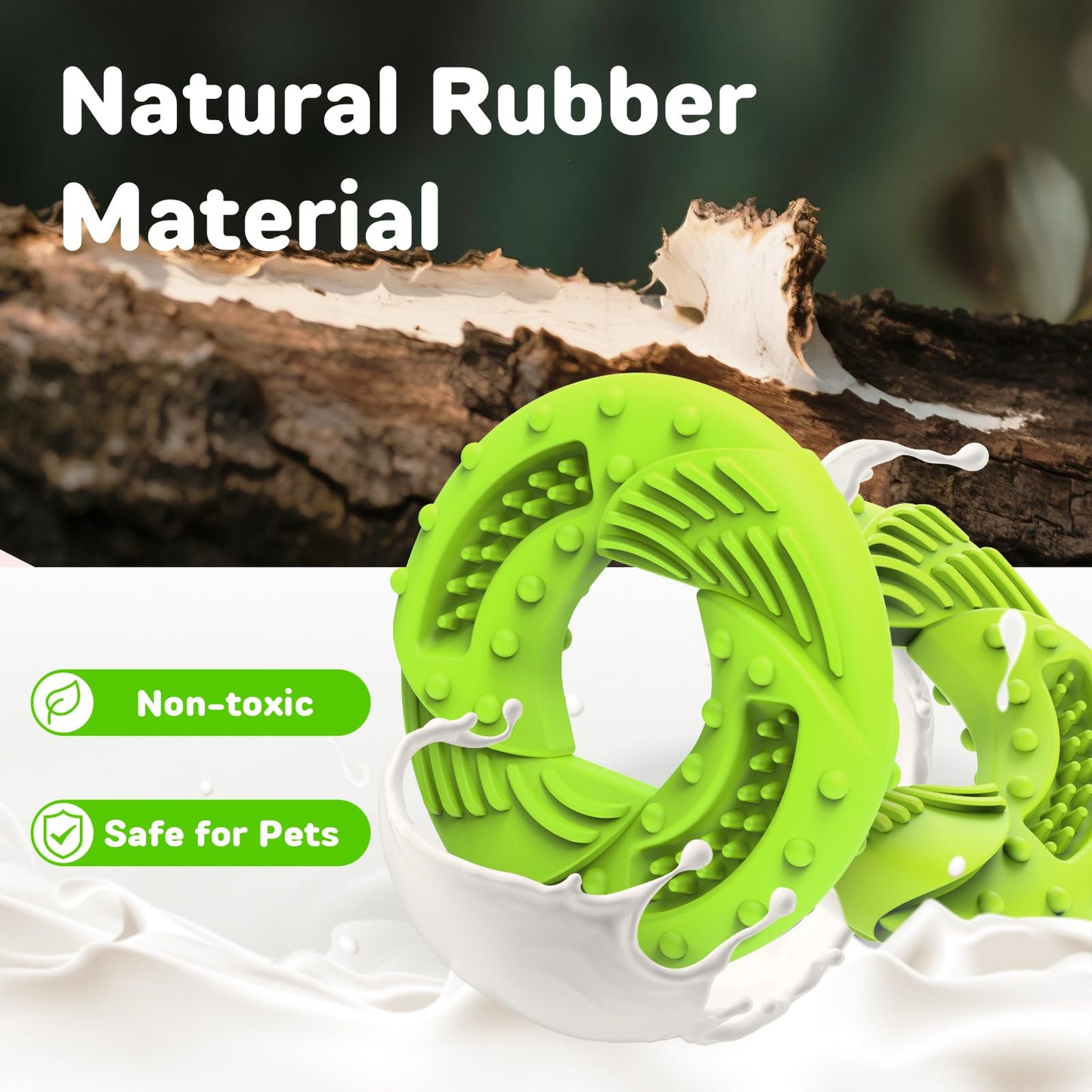 Anillo Juguete para perros de goma para masticadores fuertes, caucho natural, juguete masticable para anillos, anillo para masticar perros, goma indestructible, juguetón para el cuidado dental de