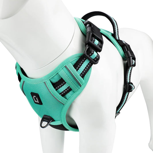 Arnes Perro Antitirones, Grande Mediano Pequeño Arnés Pecho Antitirones Perros con Asa Acolchado, Ajustable Transpirable Reflectantes Cómodo Chalecos Perro para Adiestramiento y Correr