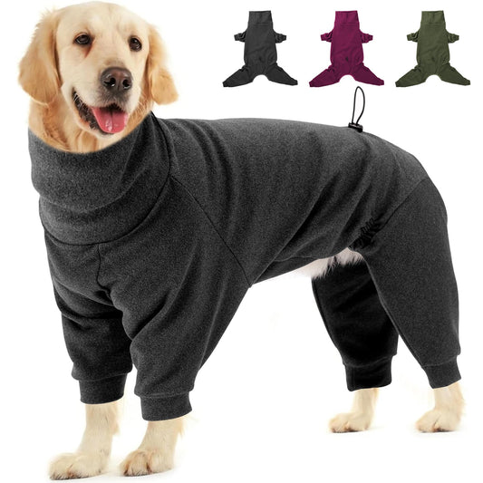 Dotoner Abrigo de Forro Polar cálido de Cuatro Patas para Perro,Abrigo de Invierno para Perro,Resistente al Viento,Cuerpo Completo,Acogedor Pijama Traje para pequeños,medianos y