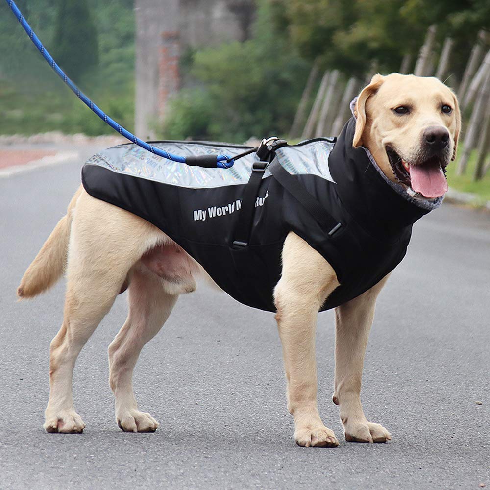 Abrigo para Perros Chaqueta cálida, Traje de Nieve Reflectante para Mascotas Deportes al Aire Libre Ropa Impermeable para Perros Chaleco para Perros Mediano Grande con Orificio para el arnés