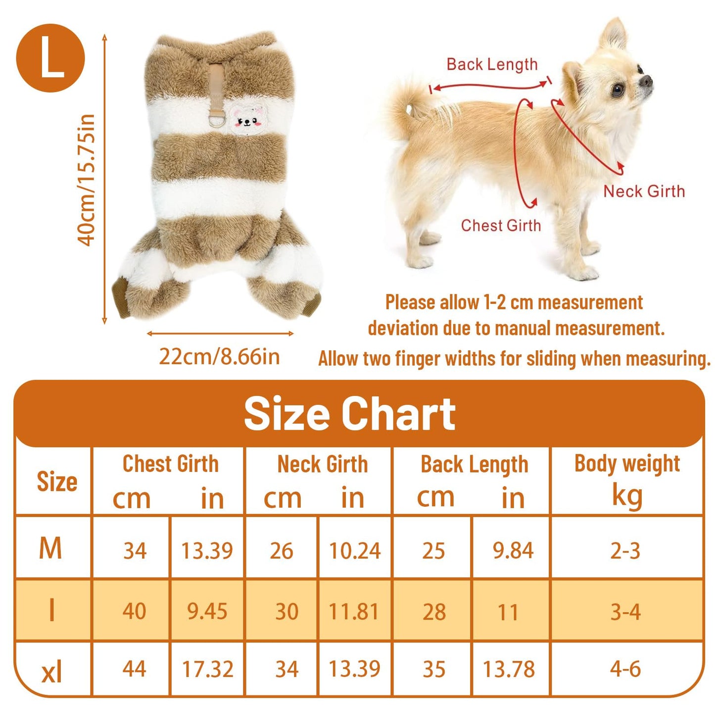 Suéter Perro Pequeño, yisight Ropa Perro Pequeño, Suéter a Rayas Perros, Chaqueta Invierno Perros, Cuatro Patas, Cálido Chaleco Prueba de Viento (Caqui Rayas, Large)