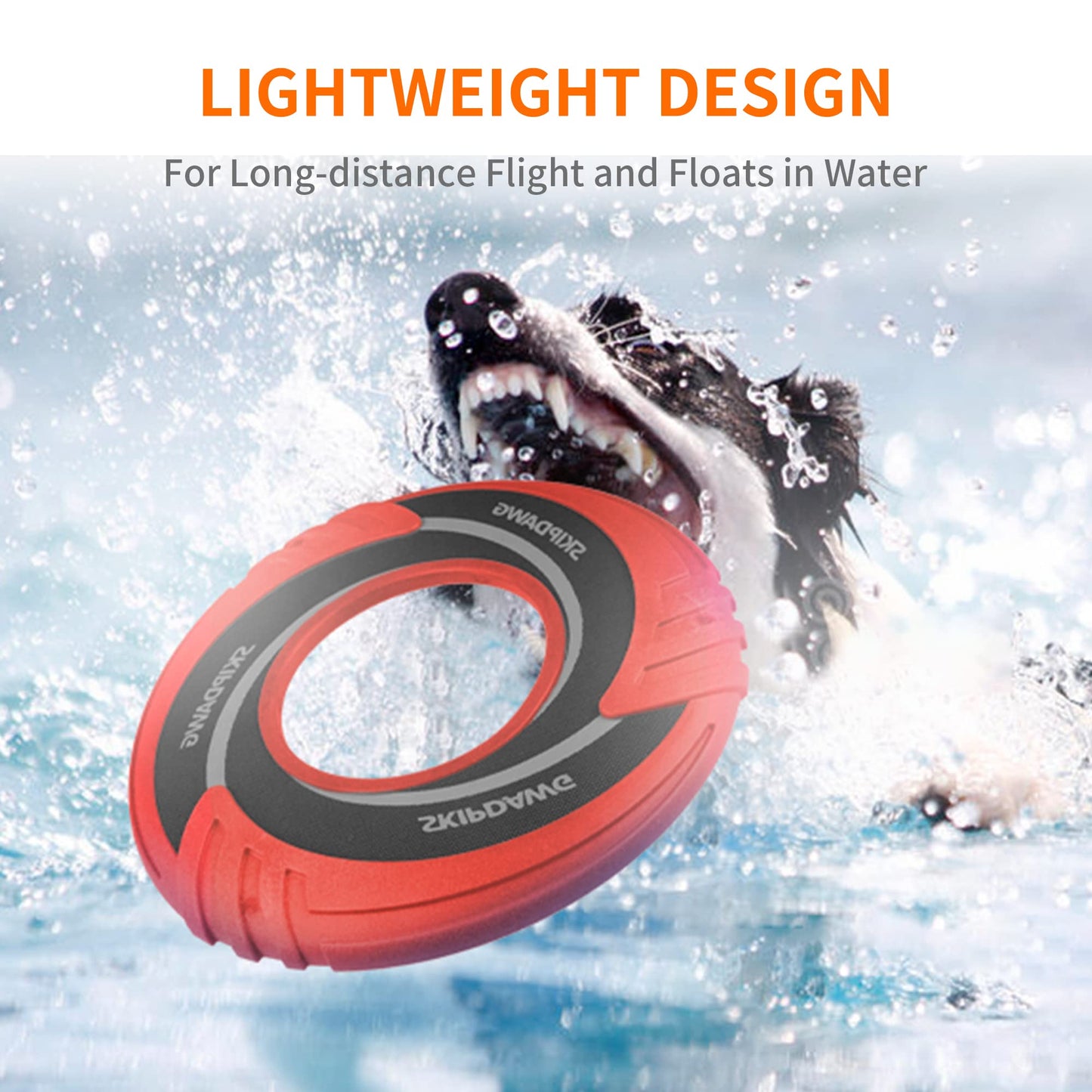 Frisbee Juguetes interactivos de disco volador para perros, flota en el agua y es seguro en los dientes, juguetes de playa para jugar y hacer ejercicio al aire libre (rojo)