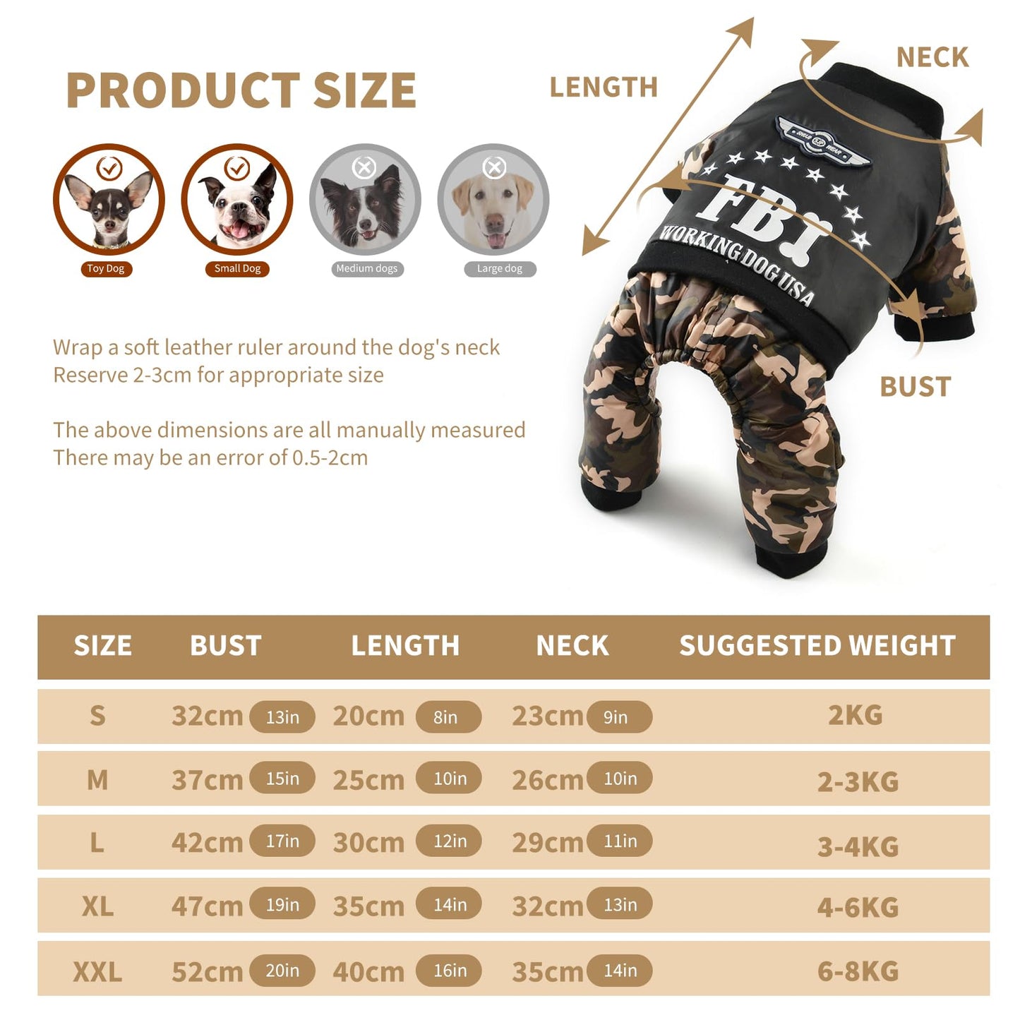 Abrigo de Invierno para Perro Chaqueta Ropa para Perros Sudadera Acolchada para Perro