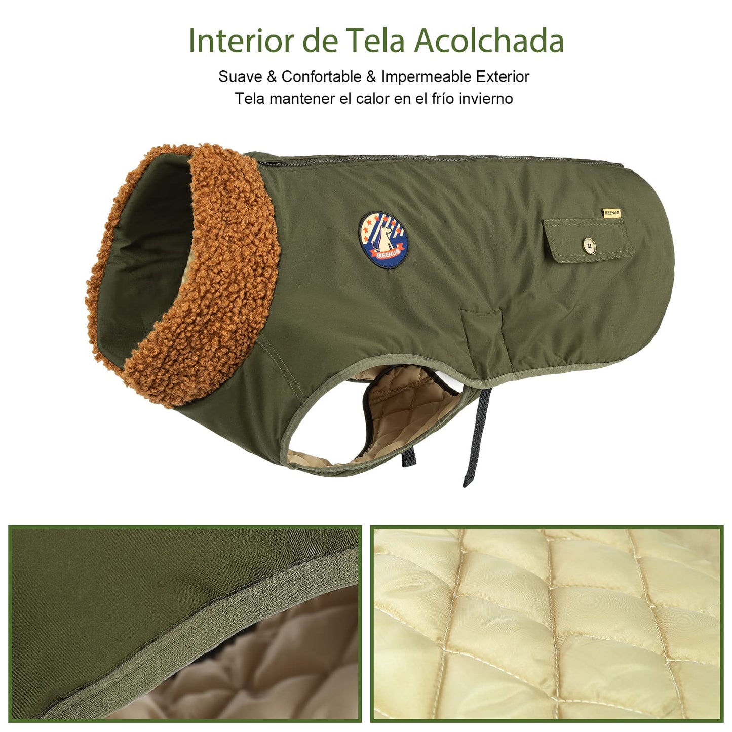 Abrigos para Perros Impermeable,Abrigo Perro para Perros medianos y Grandes, cálida Chaqueta Perro de Invierno con Hebilla Ajustable,3XL