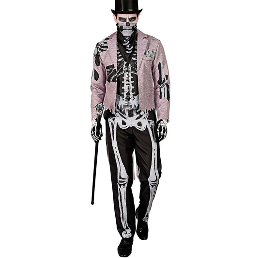 Disfraz de novio esqueleto con frac, hombre hueso, no muerto, disfraz para Halloween