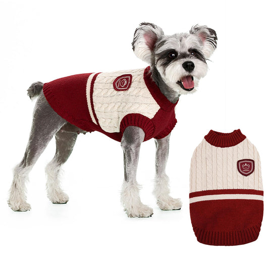 Abrigo Jerseys para Perros, Jersey de Punto cálido para Mascotas para Perros pequeños y medianos Jersey para Cachorros Chaleco suéter para Perro Ropa de Invierno para Mascotas Jersey de Punto (Rojo, S)