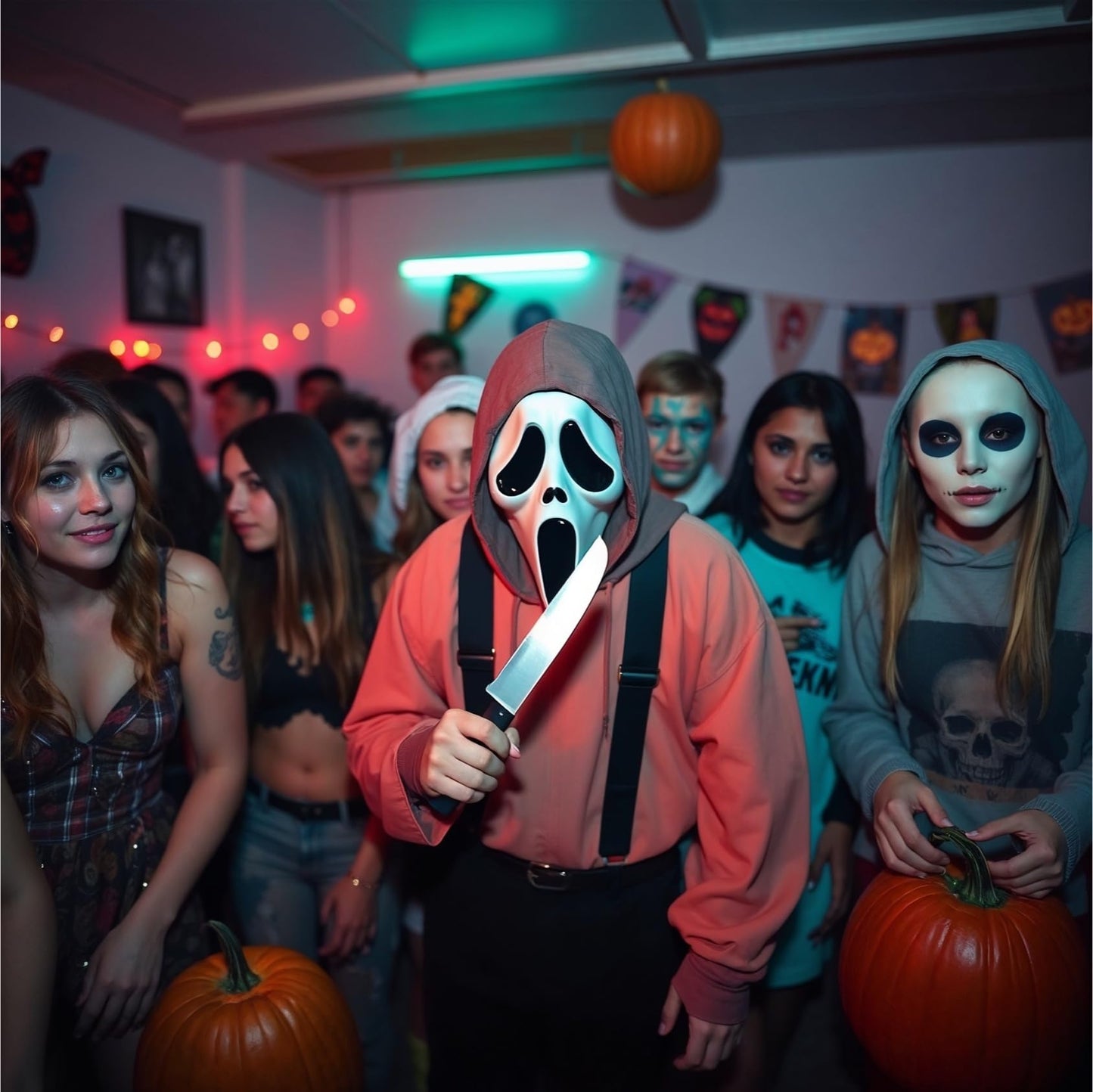 Disfraz Máscara de fantasma Scream para Halloween para hombre y mujer, como disfraz para Halloween y carnaval, máscara de fantasma