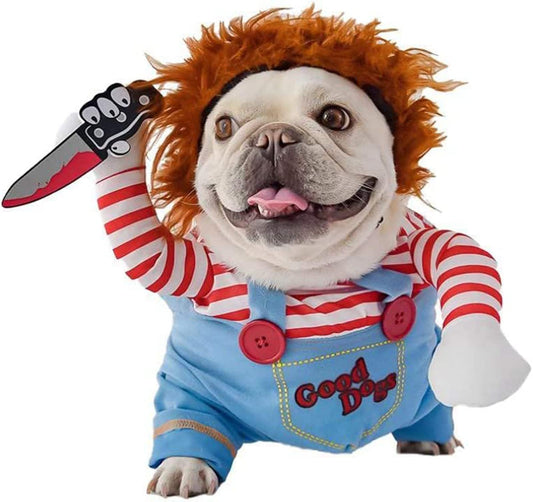 Disfraz Mascota Ropa de Halloween Perro Gato Cosplay Traje de Fiesta Divertida Ropa para Perros para Halloween, Navidad, M