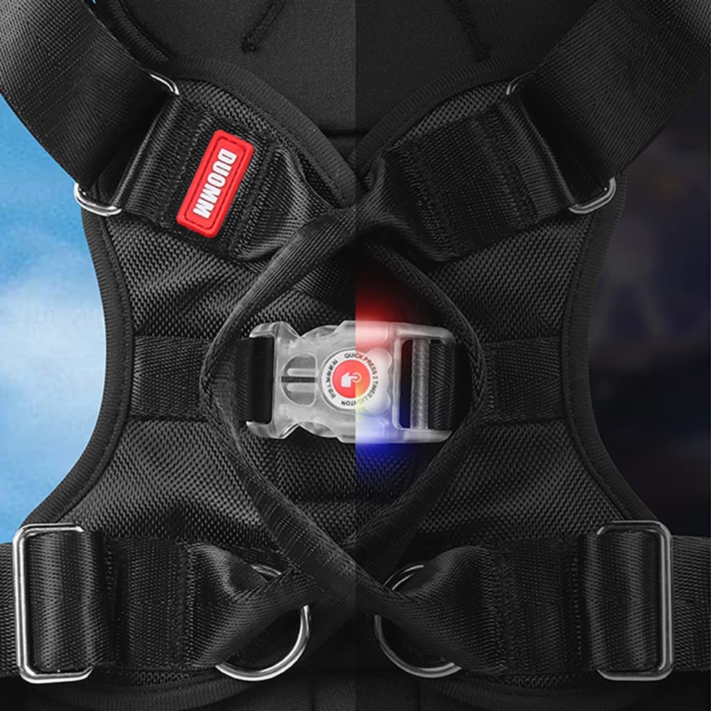 Arnés para perros con luz LED, cómodo y ajustable, seguro para caminar por la noche, arnés para perros con luz LED, arnés para perros grandes, para pasear por la noche