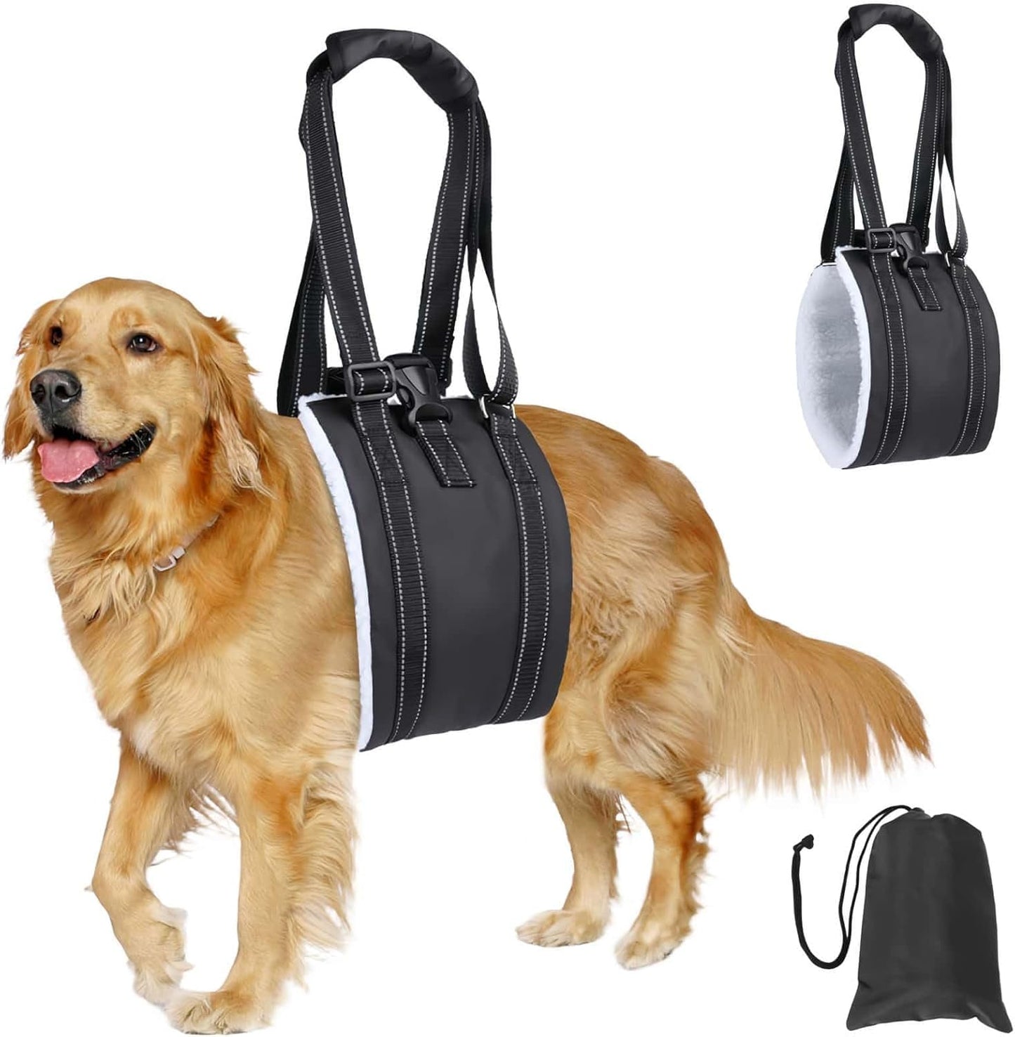Arnés para Perro Discapacitado, Caminata con Apoyo, Diseño de Hebilla portátil Trasero Mejorado, Cuero PU Impermeable y Que Repele La Suciedad y Material Suave y Esponjoso (M)