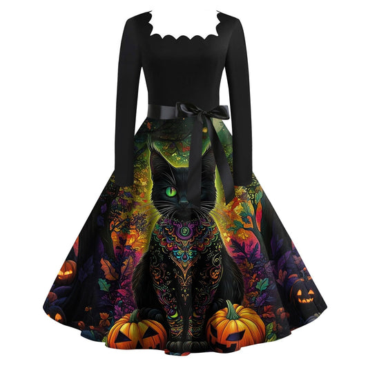 Disfraz Halloween Mujer Vestidos Halloween Hallowen Fantasia Terror Hallowen Disfraz Esqueleto Mujer Demonio Bruja Verde Militar Steampunk Vampiresa Vestido Bruja Verde Militar M