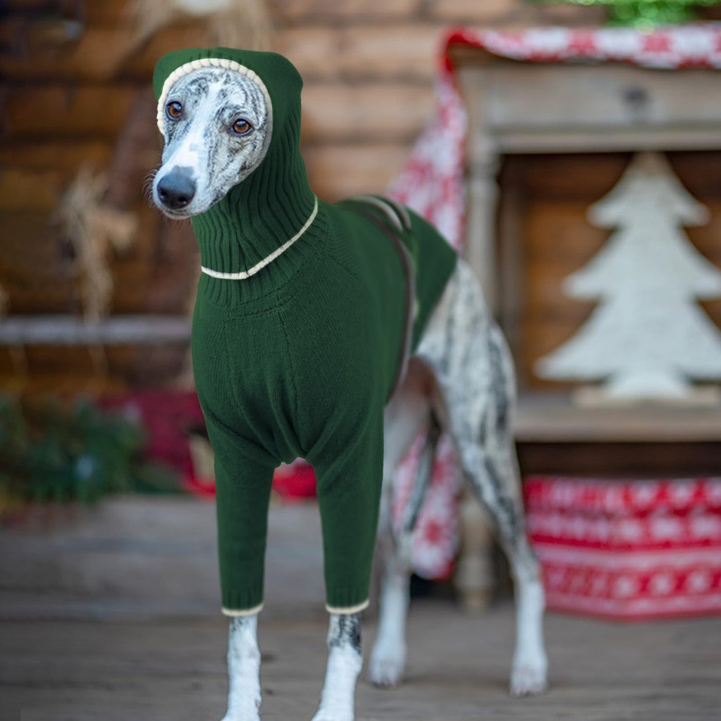 Abrigos Galgo Invierno Cálido, Suéter Cálido Sweater Galgo Ropa Galgo Invierno Jersey Galgo Español Jersey Perro Mediano(Verde Militar, L)