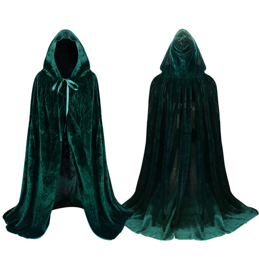 Proumhang Verde Capa con Capucha Terciopelo para Niños Disfraces de Halloween Disfraces de Muerte Disfraces de Vampiro Costume para Niñas Trajes de Navidad 100 cm