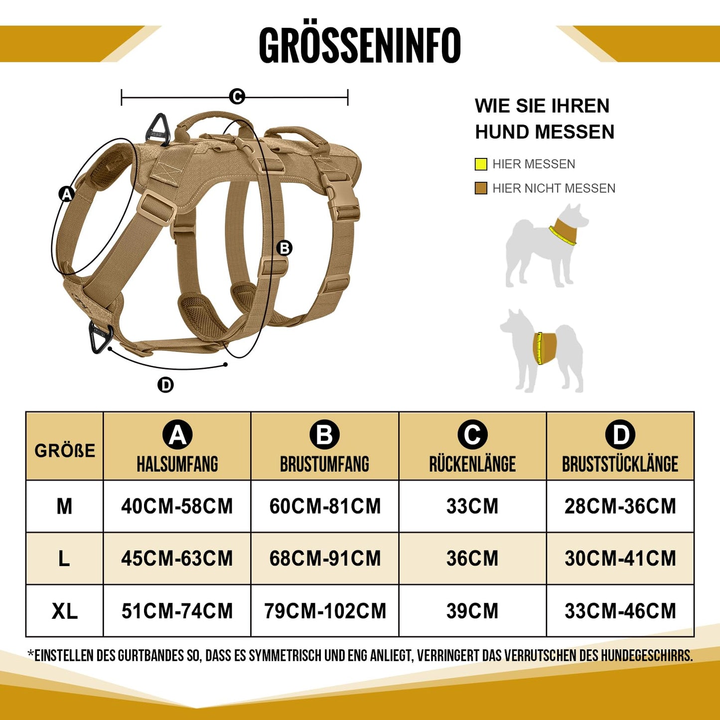 Arnés para perros, T-Bone táctico con 2 asas, a prueba de fugas, arnés ajustable para perros, caza, senderismo, entrenamiento, paseo, actividades al aire libre (marrón, XL)
