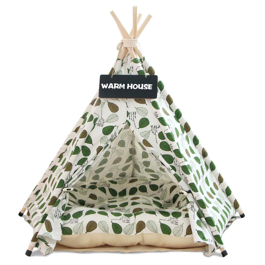 Tienda Tipi para Mascotas para Perros y Gatos,Tipi para Mascotas con Almohada Desmontable y Lavable Plegable,Caseta para Perros，Caseta para Perros