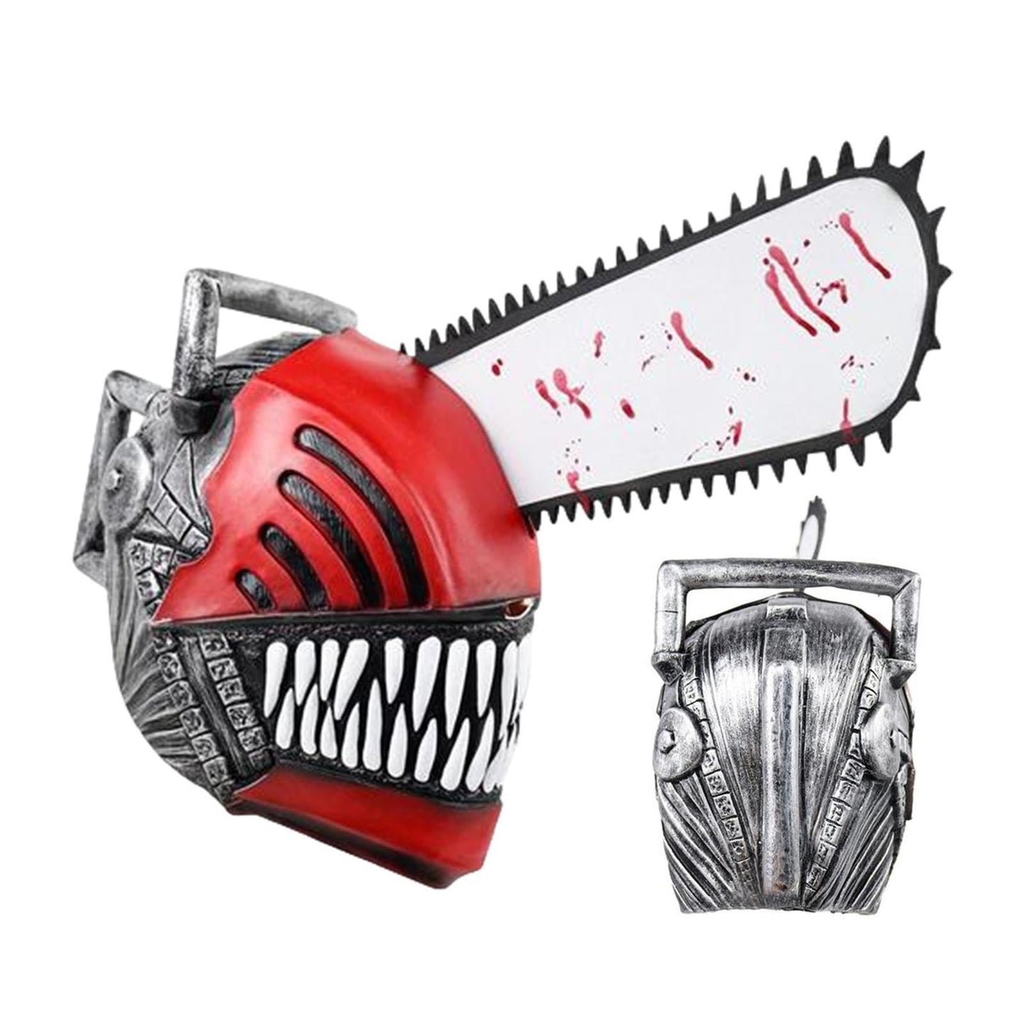 Máscaras de hombre de motosierra, cubierta facial de motosierra de anime, cubierta de cara de mascarada, máscara de látex para motosierra, elegante máscara de Halloween, para carnaval, bailes de