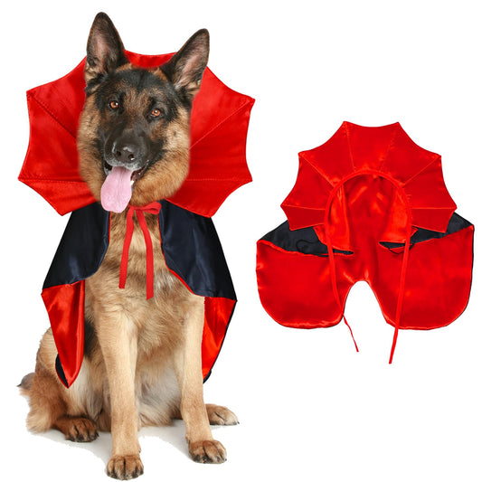 Disfraces de Halloween para Perro, Disfraz de Capa de Vampiro para Perro, Disfraz de Diablo, Capa de Vampiro, Disfraces de Halloween para Perros pequeños, medianos y Grandes, Mascotas (L)