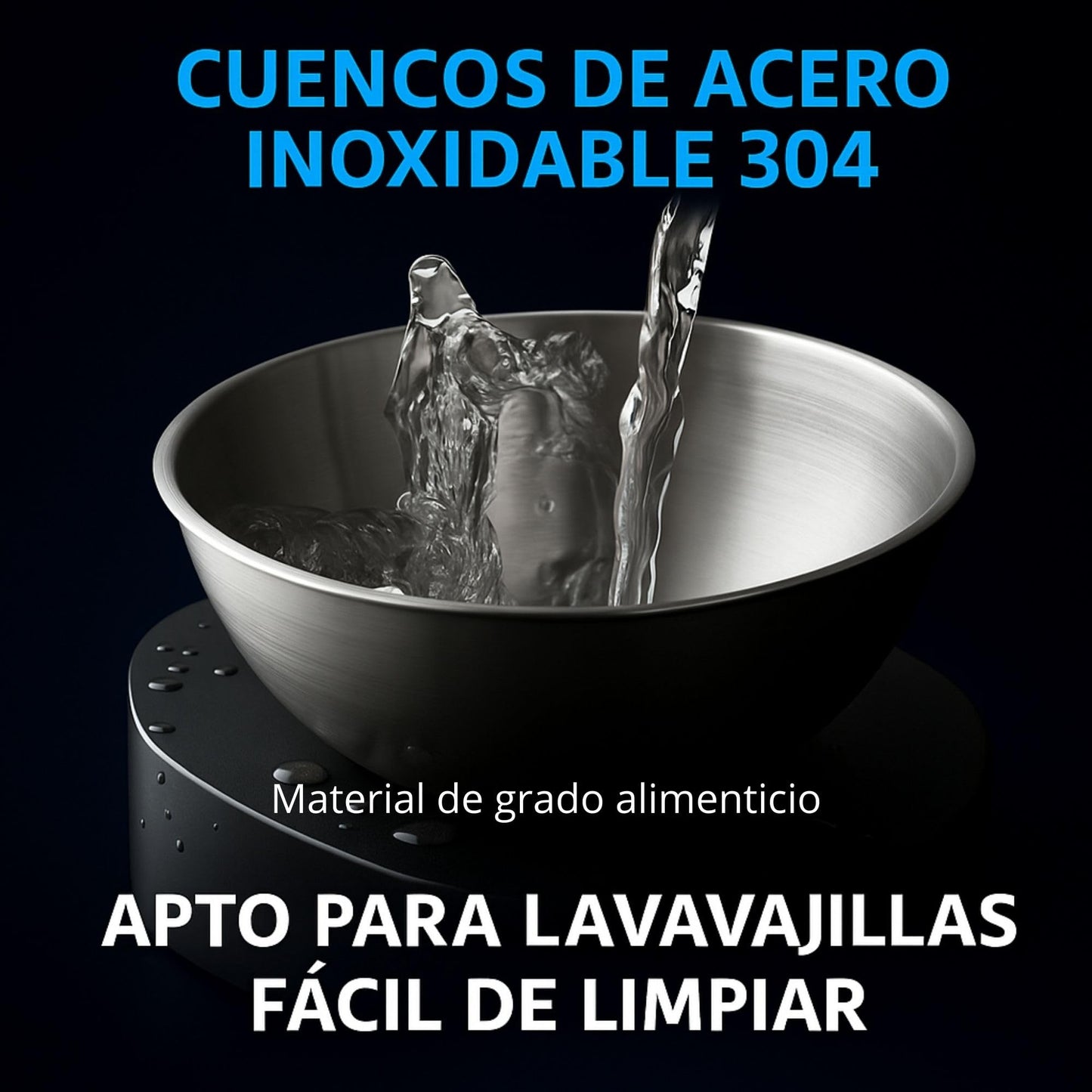 KRAMELÓT Twin Bowl | Comedero - Bebedero para Perro y Gato | Elevado e Inclinado para Mejorar Digestiones | Antivómitos | Cuencos de Acero INOX 304 | Incluye Toalla de Regalo