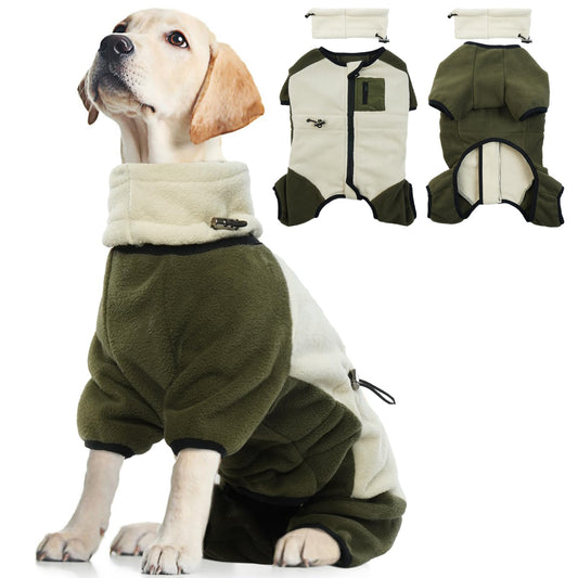 Abrigo Jerséis para Perros, Chaqueta Cálida Forro Polar Pijamas Perros Abrigos de Invierno Perros Pequeño Suéter Cálidos para Perros Pullover Cortavientos para Mascotas Interiores y Exteriores(Beige, L)
