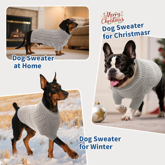 Abrigo Jersey para Perros Pequeño XS,Jersey de Punto Lavable con Cuello Alto, Suéter para Perros Gato Cálido Ropa de Invierno,Abrigo para Mascotas para Bulldog Frances,Chihuahua,Teckel