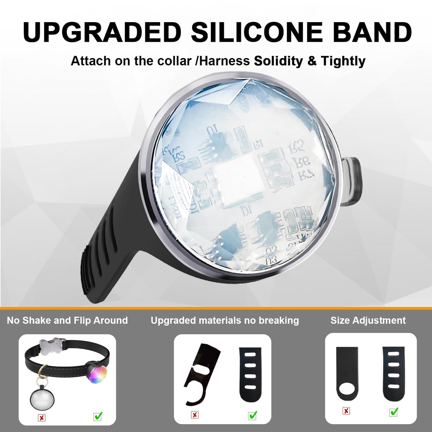 Tubasion Colgante de Luz USB-C Recargable para Collar de Perro - 7 Colores, Intermitente, Silicona, IP65 Impermeable - para Paseos Nocturnos
