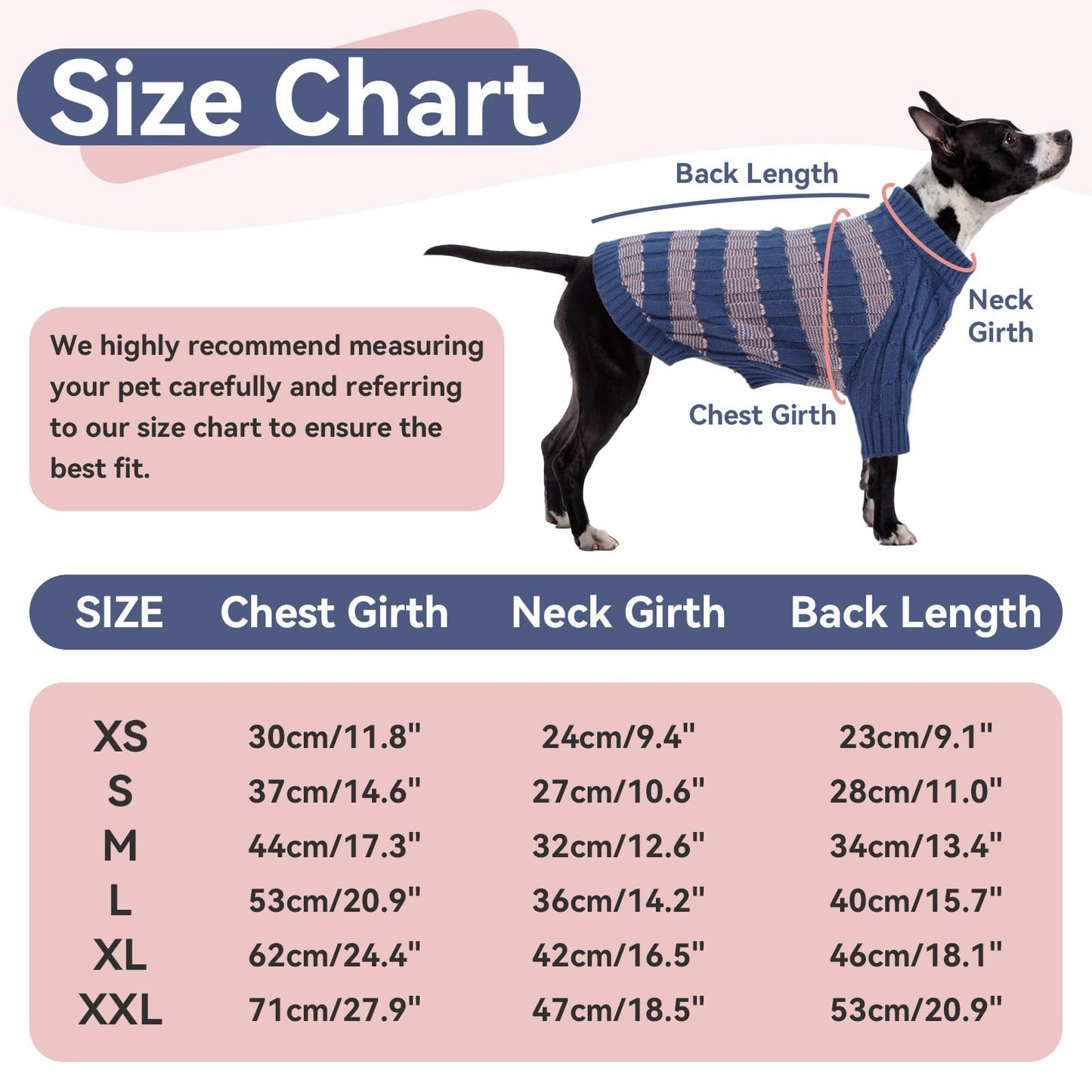 Abrigo Suéter Perro Grande, Cálido y Elástico Sueter Perro Invierno Ropa Labrador, Diseño a Rayas Jersey Punto con Agujero para Correa para Salidas Rápidas, Azul XXL