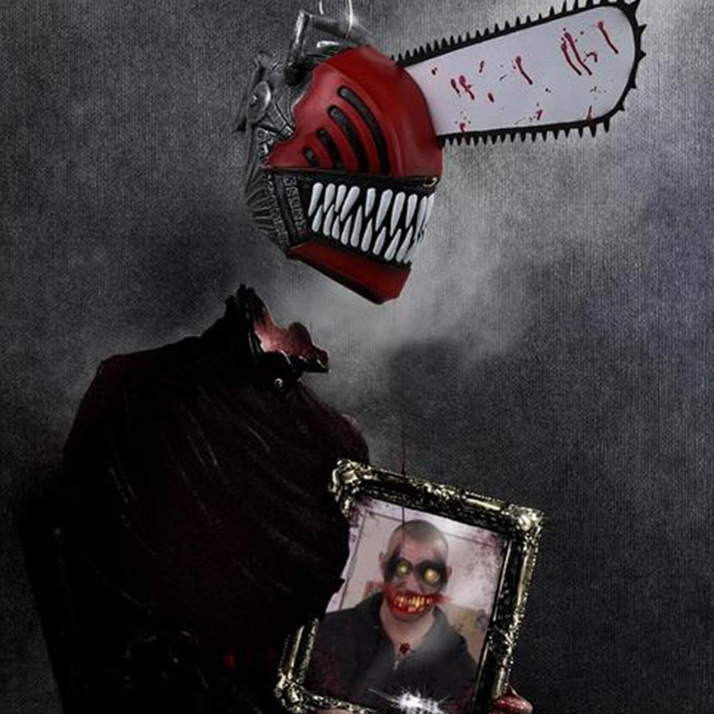 Máscaras de hombre de motosierra, cubierta facial de motosierra de anime, cubierta de cara de mascarada, máscara de látex para motosierra, elegante máscara de Halloween, para carnaval, bailes de