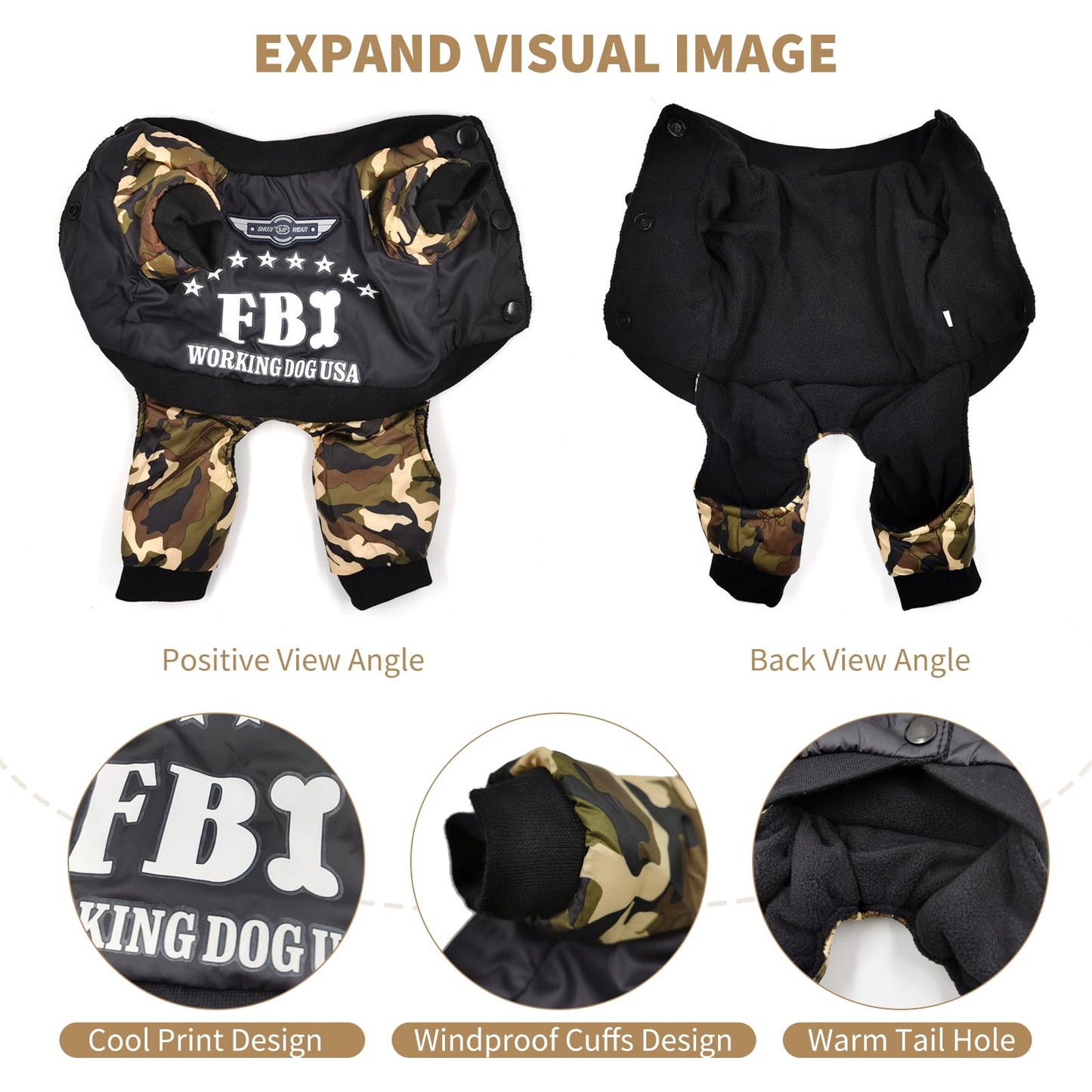 Abrigo de Invierno para Perro Chaqueta Ropa para Perros Sudadera Acolchada para Perro
