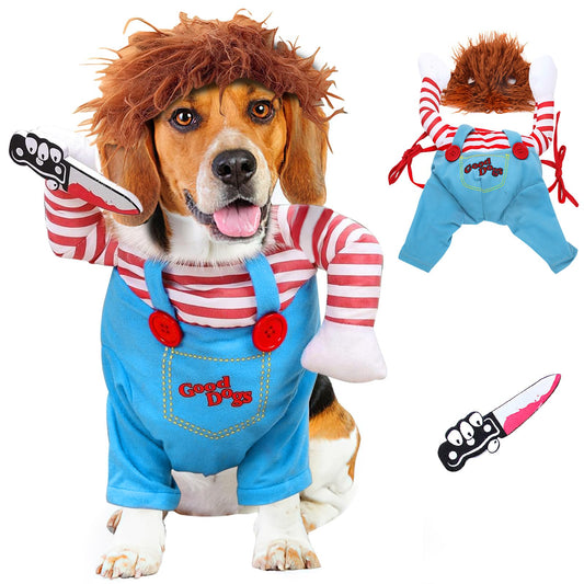 Disfraz Halloween Perro Pequeño, SilverChry Disfraz Halloween Perro, Ropa para Perros, para Fiesta de Cosplay para Mascotas (Medium, Daga)