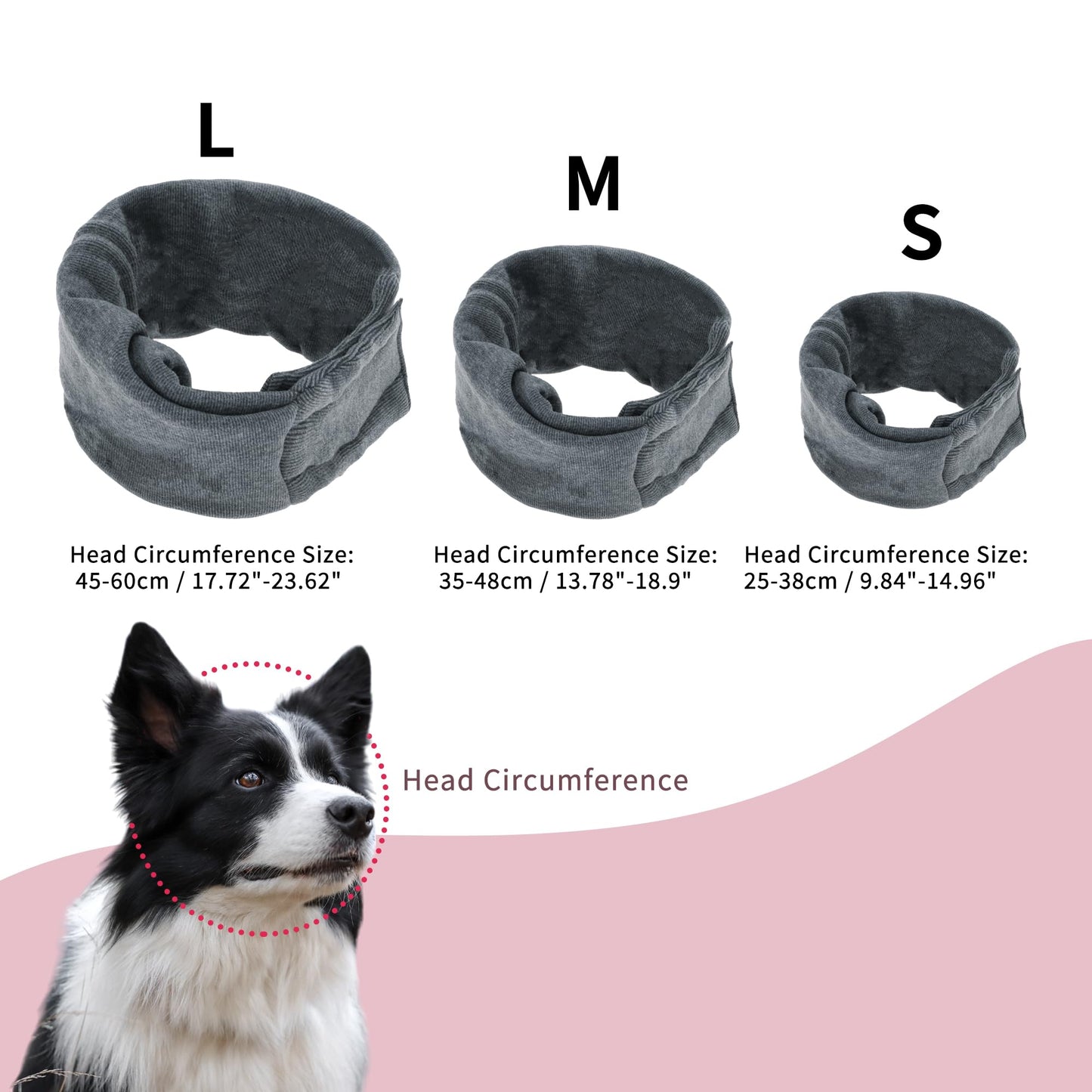 Banda para Calmar Perros Ajustable con Cintas Mágicas para el Baño, S, Gris