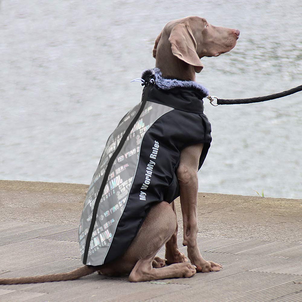 Abrigo para Perros Chaqueta cálida, Traje de Nieve Reflectante para Mascotas Deportes al Aire Libre Ropa Impermeable para Perros Chaleco para Perros Mediano Grande con Orificio para el arnés