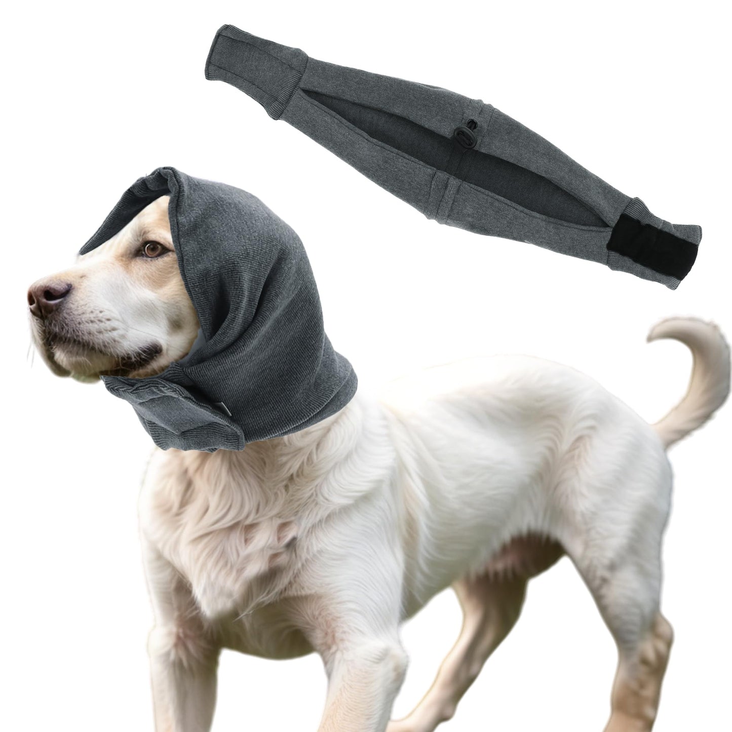 Banda para Calmar Perros Ajustable con Cintas Mágicas para el Baño, S, Gris