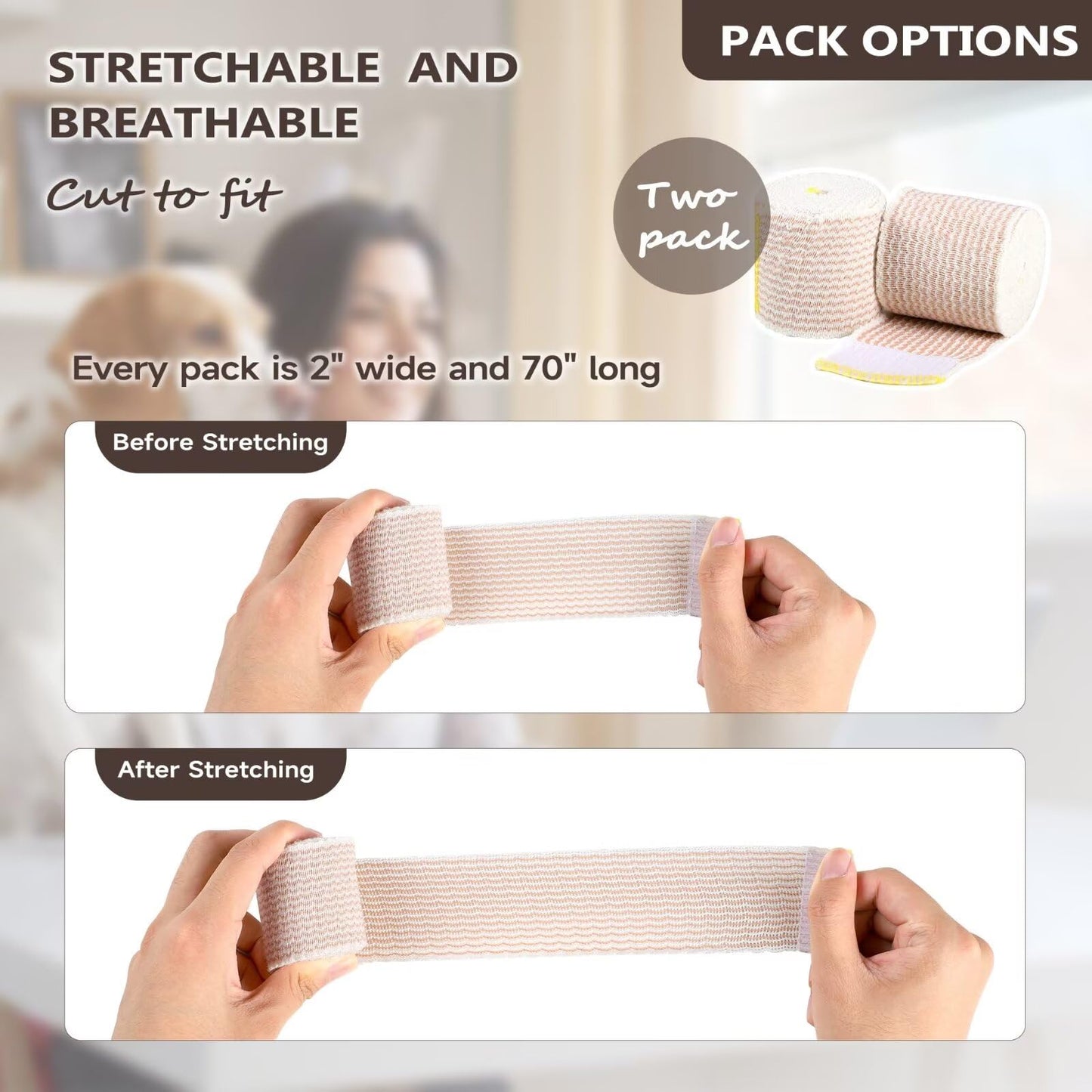 Vendajes Fajas Anxiety Wraps for Dogs Anxiety Relief Fireworks Dog Calming Dog Stress and Anxiety Relief Bandage Wrap for Dogs 2 Pack