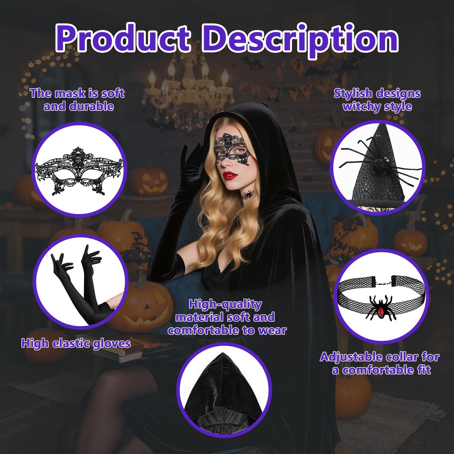 Disfraz de bruja para mujer, disfraz de bruja de Halloween, disfraz de bruja, disfraz de bruja de Halloween, disfraz de bruja, carnaval, bruja, accesorio de disfraz para mujer