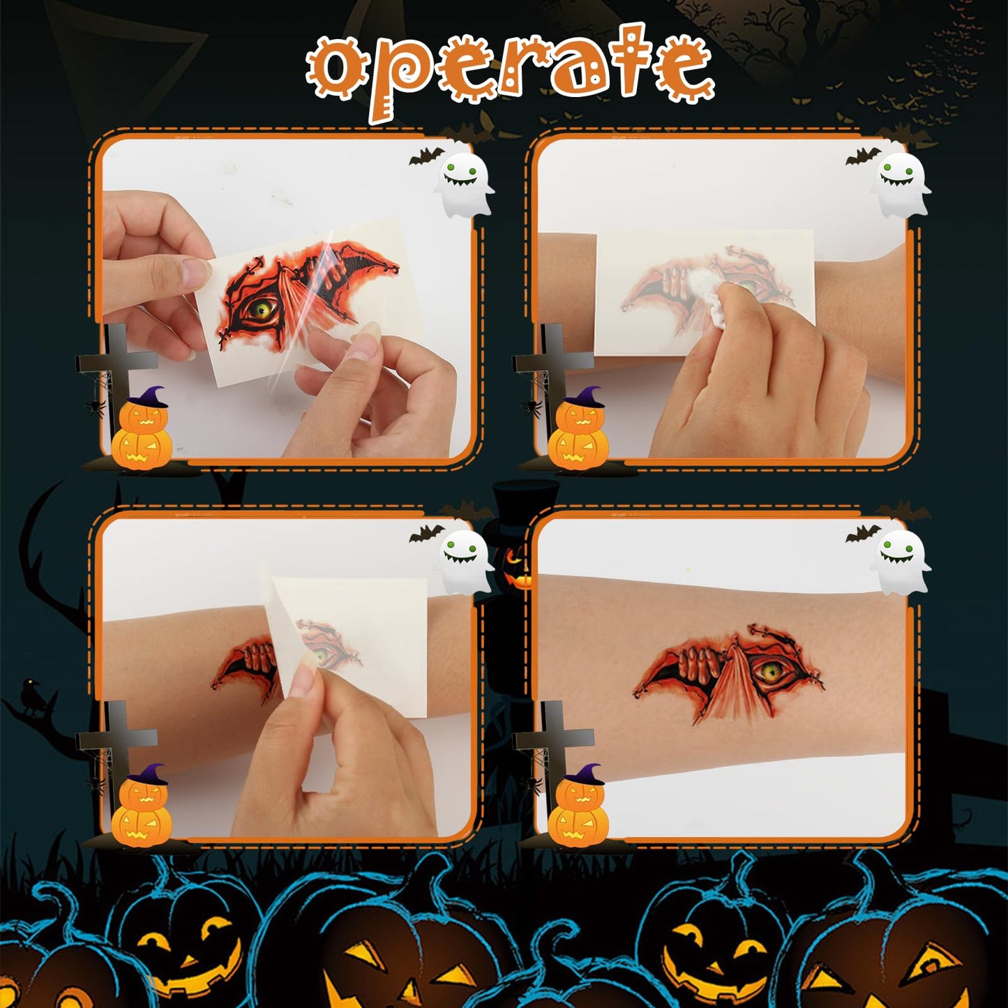 Disfraz de Carnicero de Halloween, Terror Carnicero Disfraces con Delantal Sangriento, Tocado de Hacha Sangriento, Machete, 30 Tattoo Scars Zombie para fiestas de terror de Halloween
