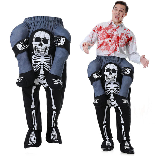 Disfraz Hombros Esqueleto Para Adulto, Disfraz Inflable Esqueleto Caballito, Costume Halloween Carnaval Terror Caballito Esqueleto Hombre Mujer Unisex Talla Única