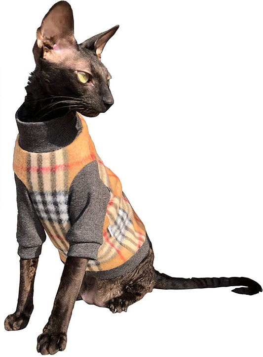 Kotomoda Ropa para Gatos Jersey de algodón células Marrones (XS)