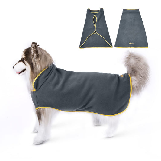 Abrigo de Invierno para Perros de Razas Medianas, L, 5 Tallas Opcionales, Ropa para Perros, Chaleco de Forro Polar para Perros, Chaqueta Ajustable para Mascotas con Cintas Mágicas, Gris