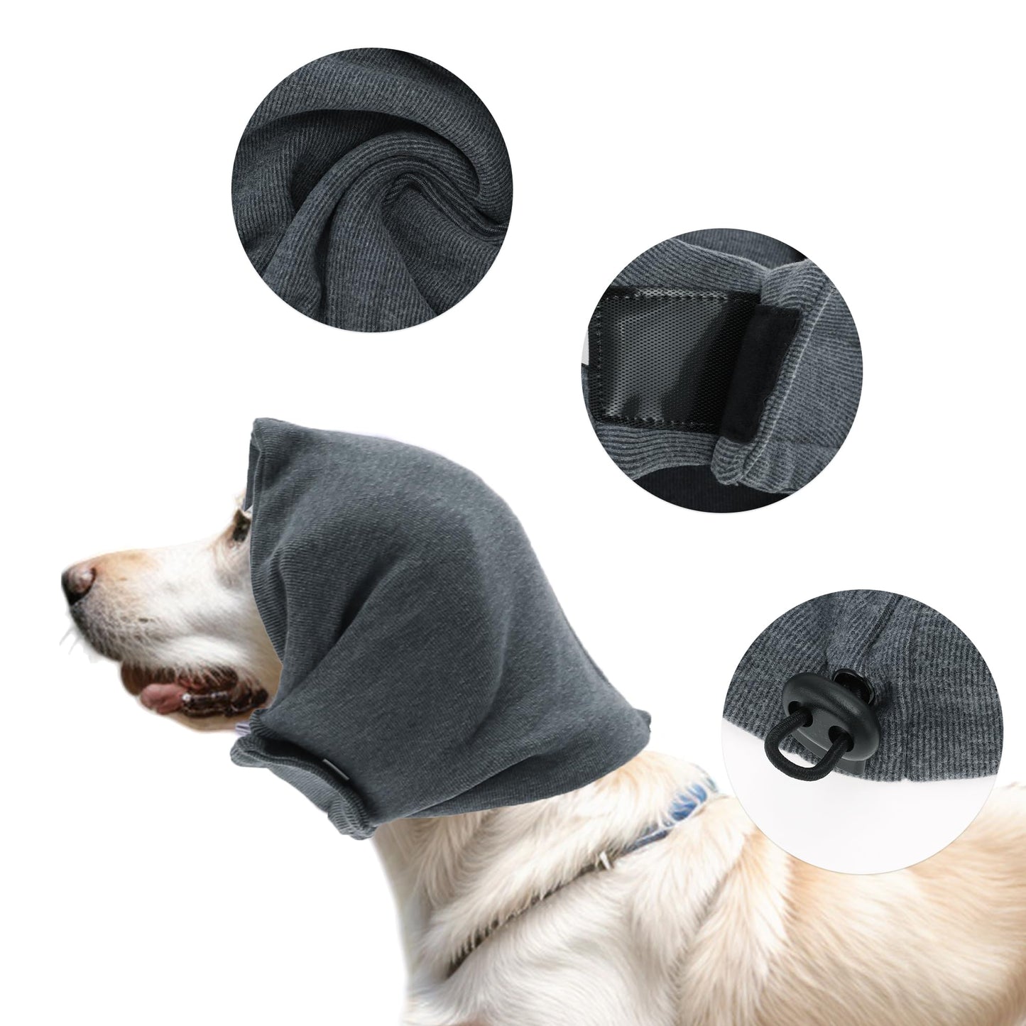 Banda para Calmar Perros Ajustable con Cintas Mágicas para el Baño, S, Gris