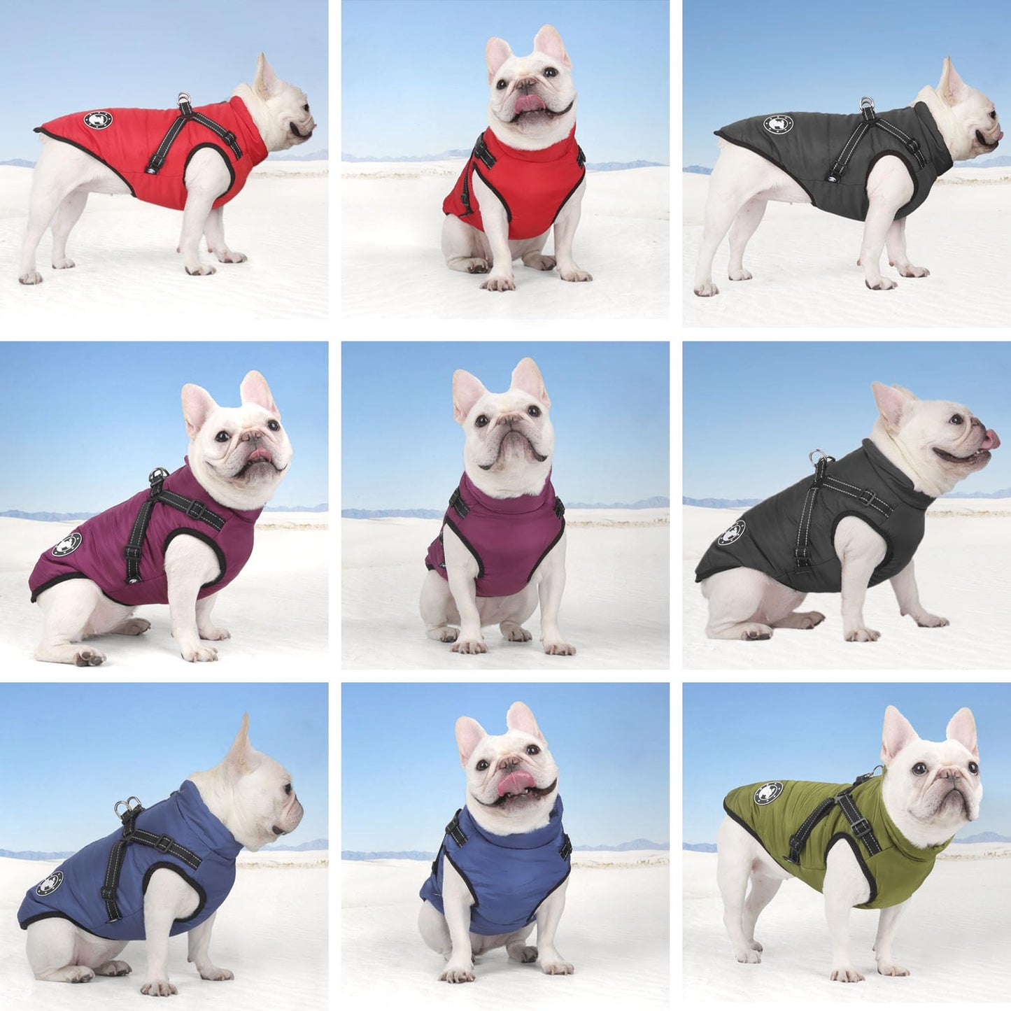 Abrigo para Perros de Invierno, Resistente al Viento, Impermeable, Abrigo para Perro con Arnés, Ropa para Climas Fríos, Chaqueta Cálida de Invierno