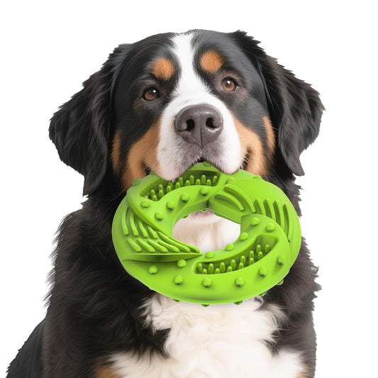 Anillo Juguete para perros de goma para masticadores fuertes, caucho natural, juguete masticable para anillos, anillo para masticar perros, goma indestructible, juguetón para el cuidado dental de