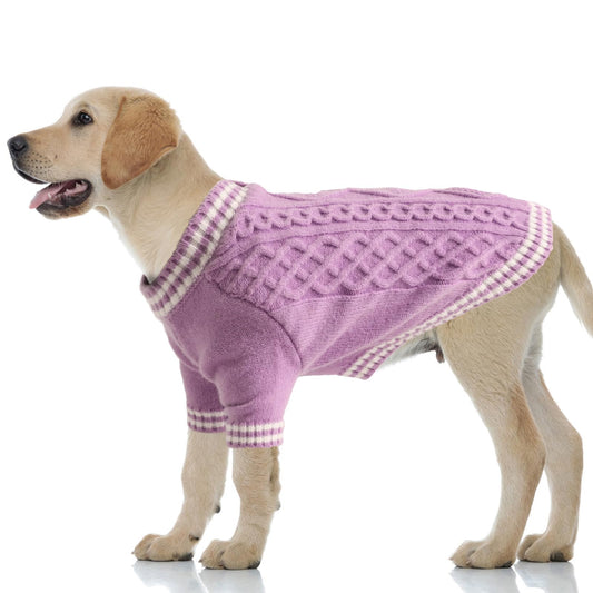 Abrigo 2XL Jersey Perro Navidad Suéter para Perros Ropa Suéter para Perros Pijama Perro Cálido de Invierno Jersey para Perro Pequeño Mediano y Grande, Púrpura