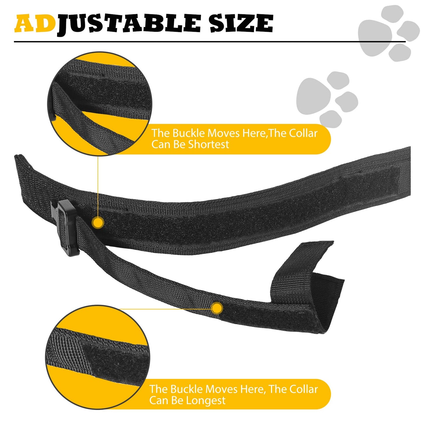Collar para Perros con Asa y Hebilla de Metal - Táctico, Impulsivo y Fuerte Prevención de Tirones - Ajustable (Negro, L)