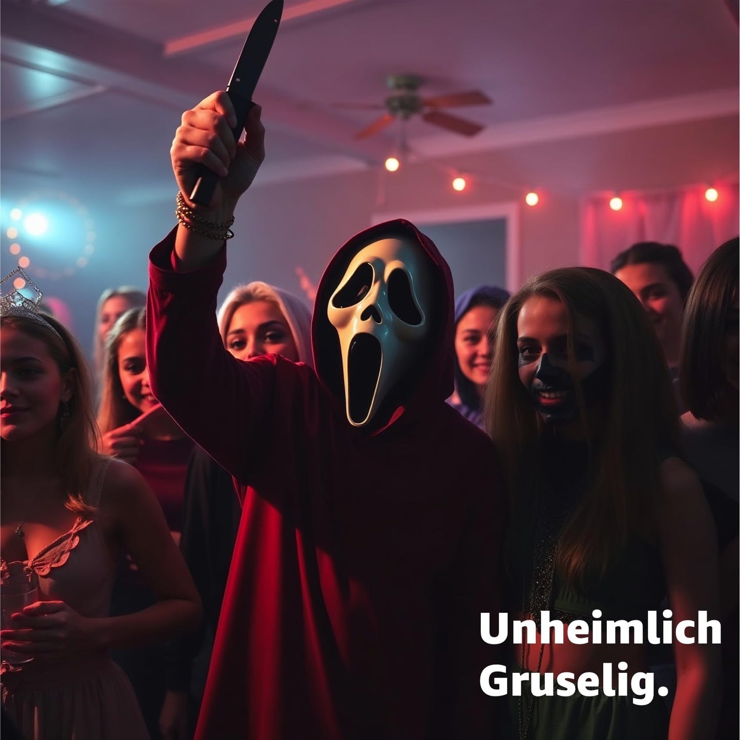 Disfraz Máscara de fantasma Scream para Halloween para hombre y mujer, como disfraz para Halloween y carnaval, máscara de fantasma
