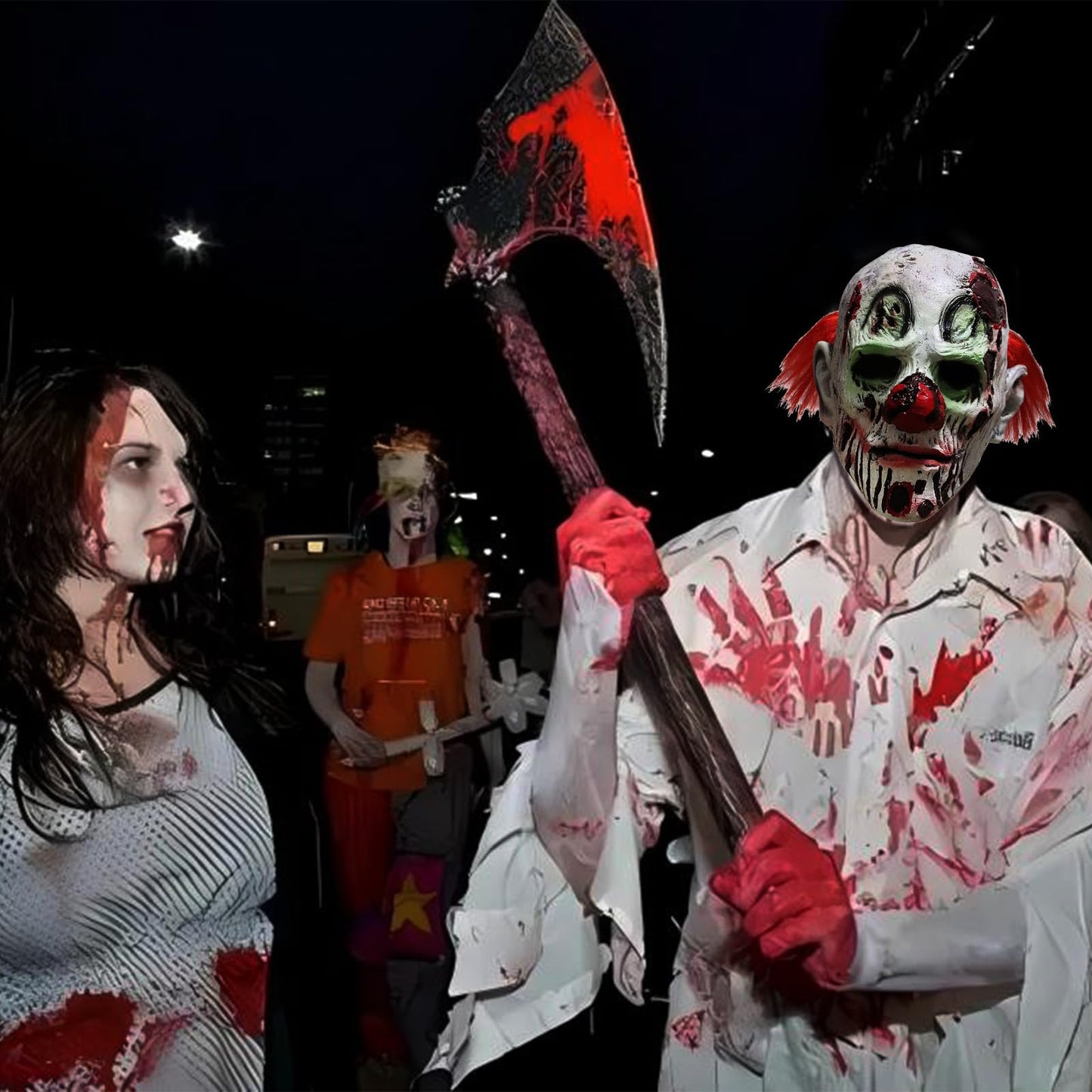La Llareta Máscara de Payaso de Terror para Halloween - Máscara Espeluznante de Látex para Fiesta, Accesorio de Disfraz Aterrador para Adultos y Adolescentes