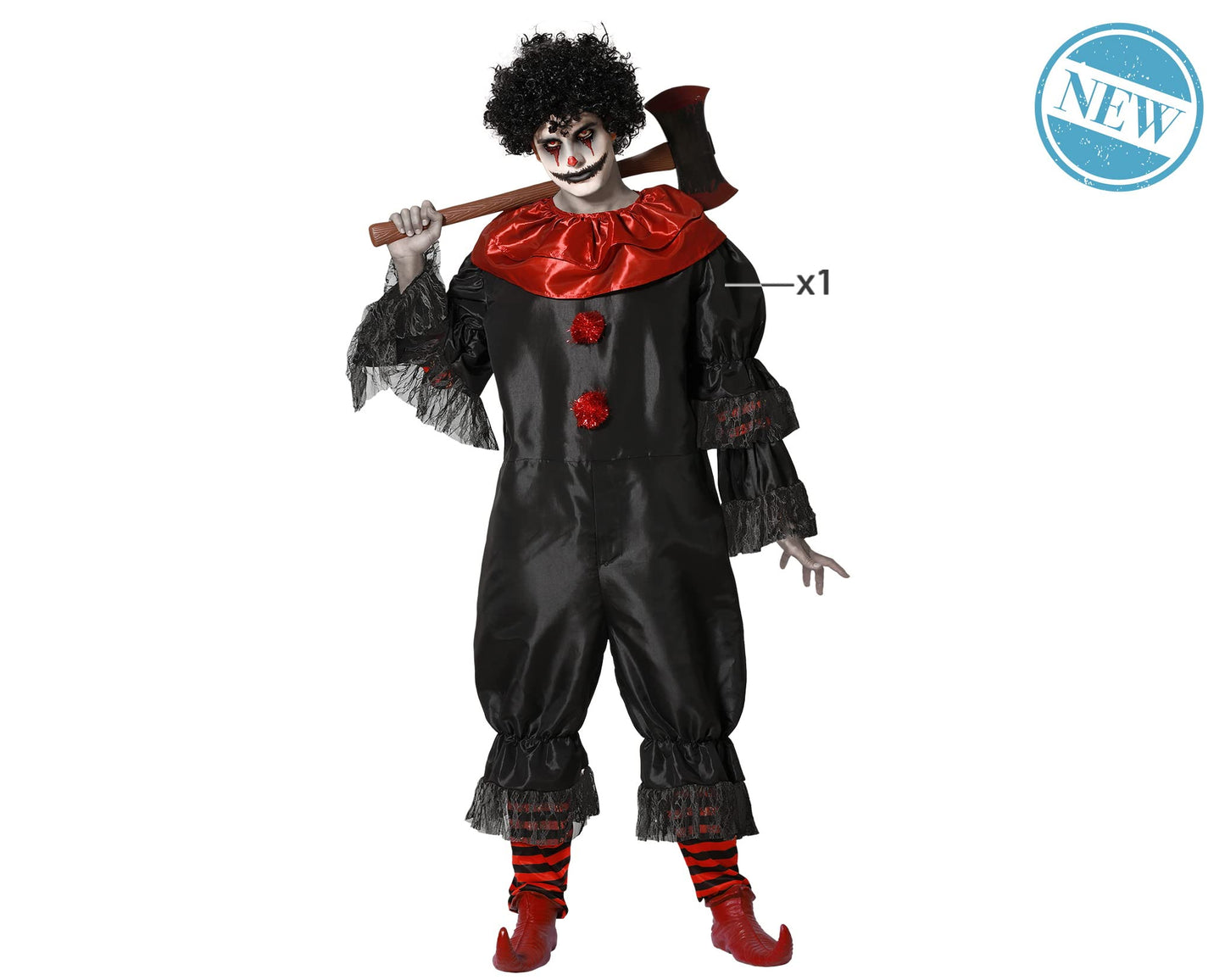 Disfraz payaso diabólico adulto negro XL