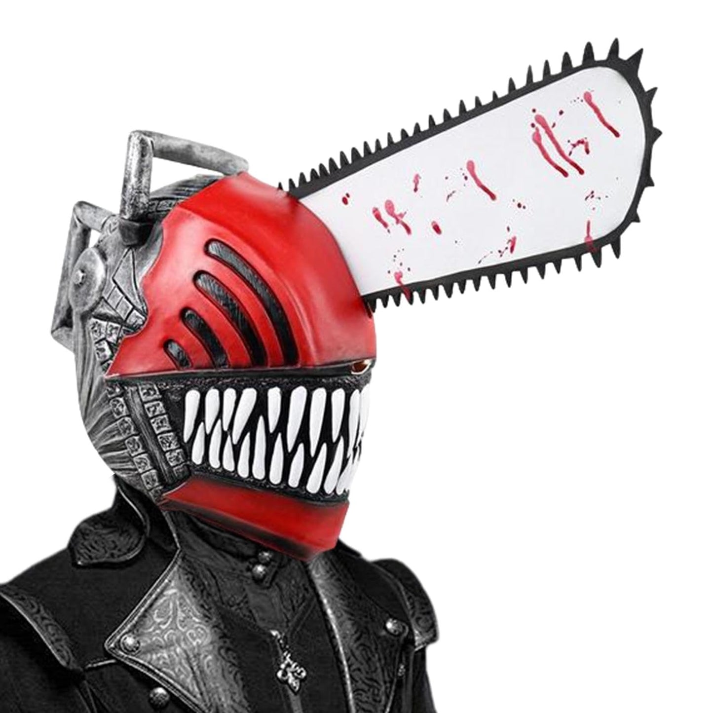 Máscaras de hombre de motosierra, cubierta facial de motosierra de anime, cubierta de cara de mascarada, máscara de látex para motosierra, elegante máscara de Halloween, para carnaval, bailes de